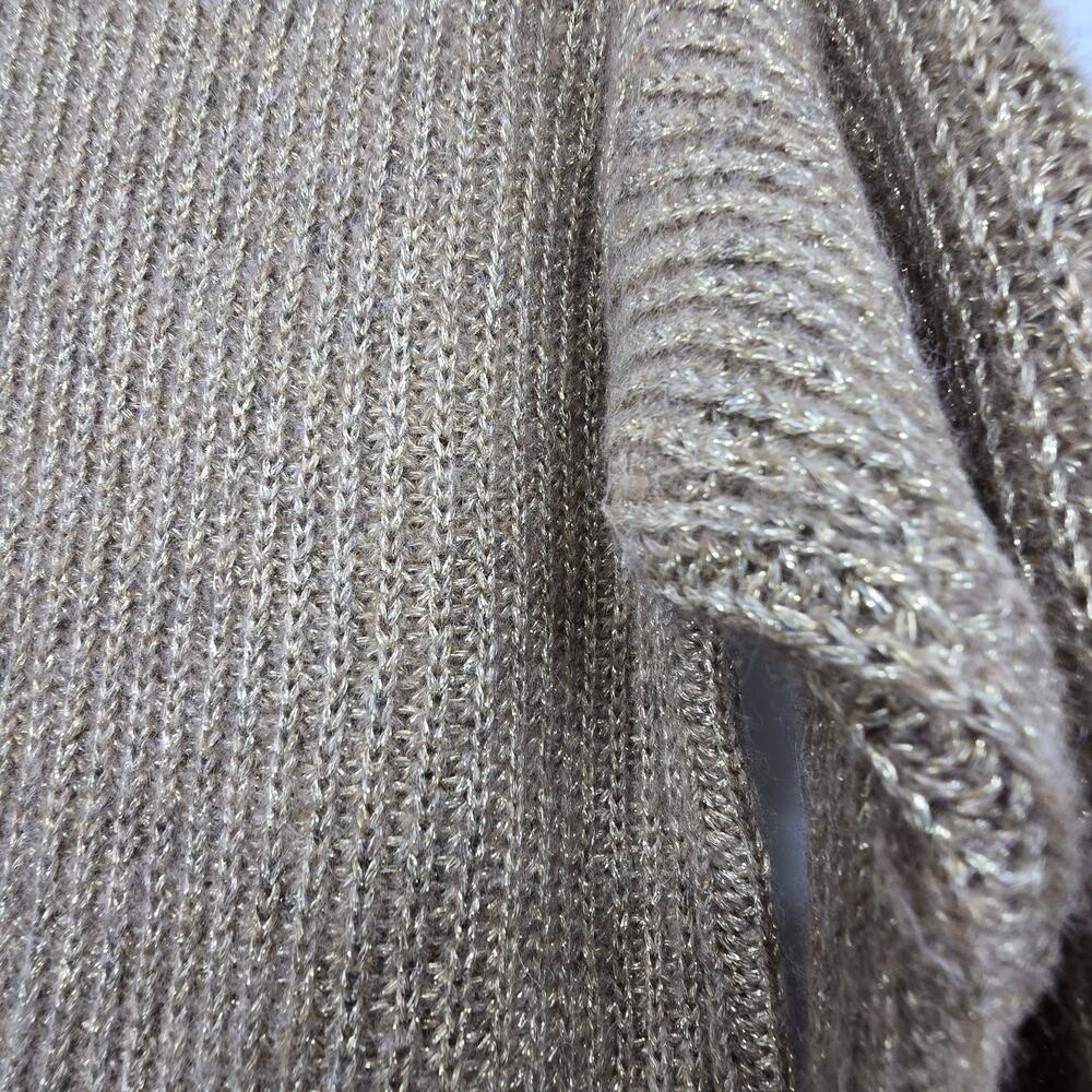 Banana Republic Gold Metallic Alpaca Wool Sweater Womens MED Holiday Minimalist - Picture 10 of 10